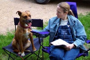 Willow and Mary camping