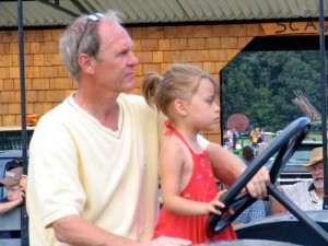 child steering tractor