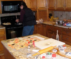 making Christmas cookies