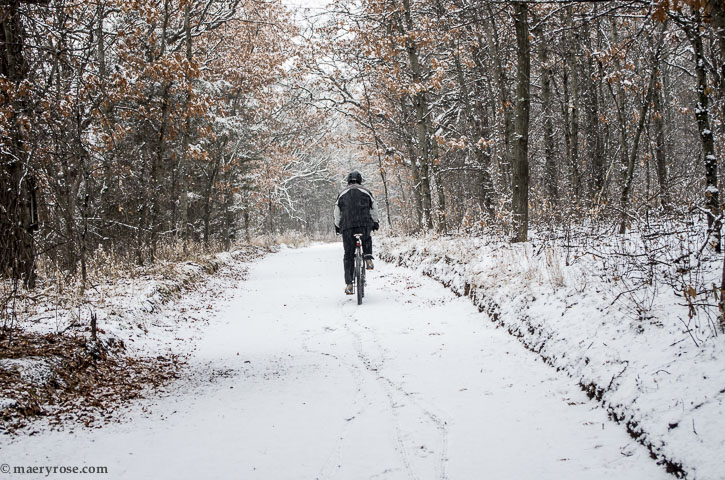 bicycling in snow