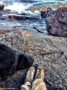 standing on rock