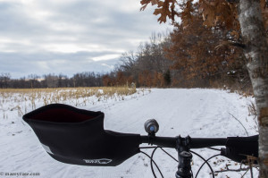 biking through snow