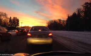 sunrise in traffic