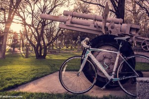 bicycle next to cannon