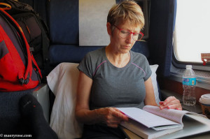 reading on the Amtrak