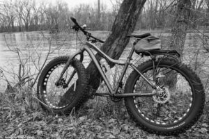 fat biking along Mississippi River