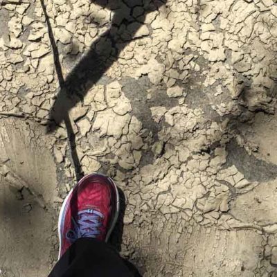 dried mud from Mississippi flooding